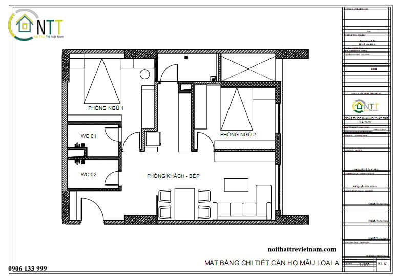 70m2 nội thất chung cư