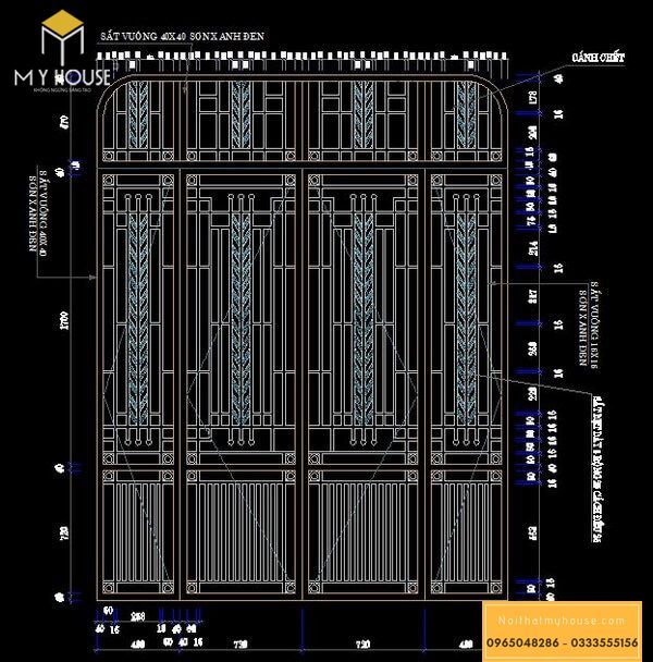 Bản vẽ cổng nhà đẹp