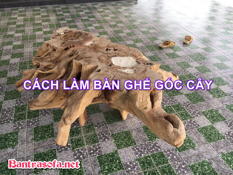 Cách làm bàn ghế gốc cây