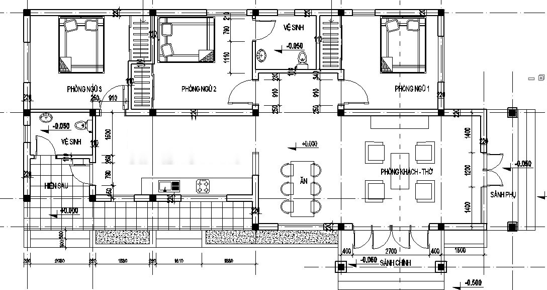 Mặt bằng nhà cấp 4 đẹp