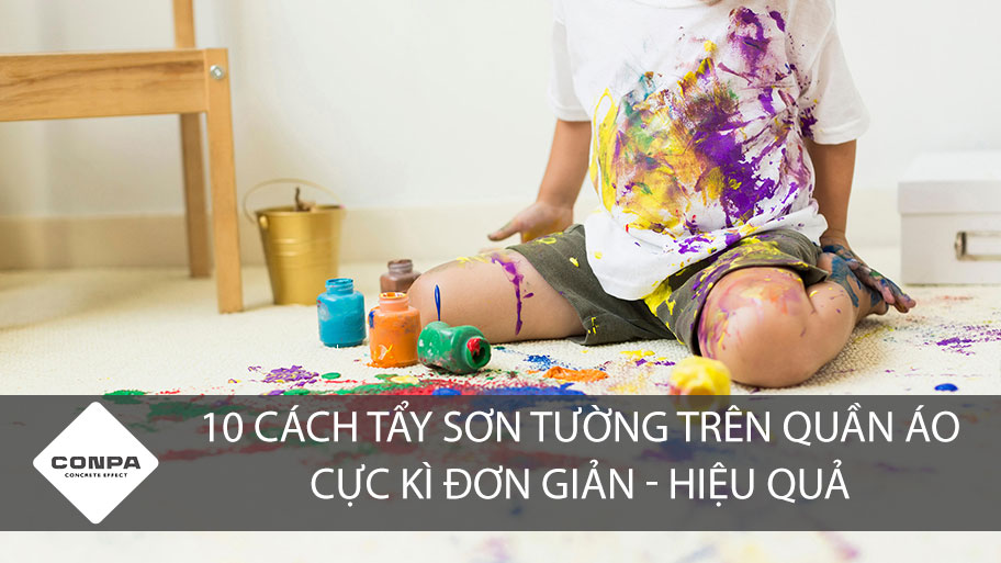 Sơn tường dính vào áo